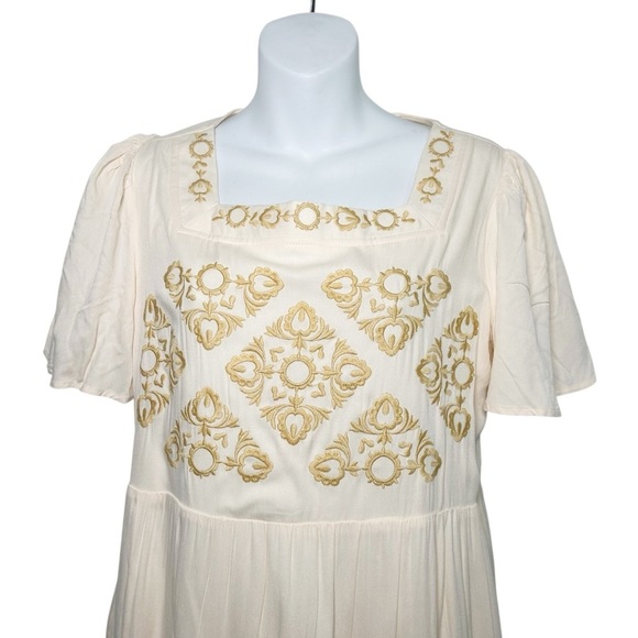 Baltic Born Cambridge ivory embroidered tiered dress size small Prairiecore boho - Picture 4 of 9